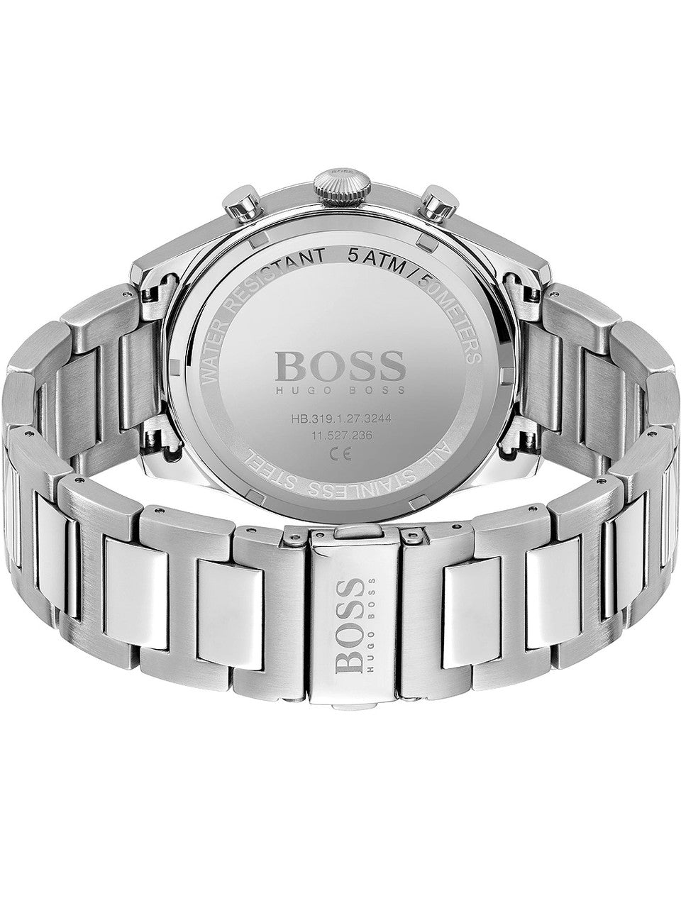 Hugo Boss Pioneer Green Dial Silver Steel Strap Watch for Men - 1513868 Watches Hugo Boss   