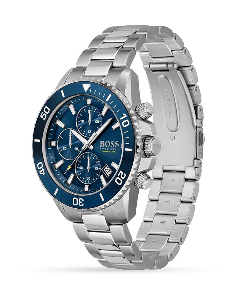 Hugo Boss Admiral Blue Dial Silver Steel Strap Watch for Men - 1513907 Watches Hugo Boss   