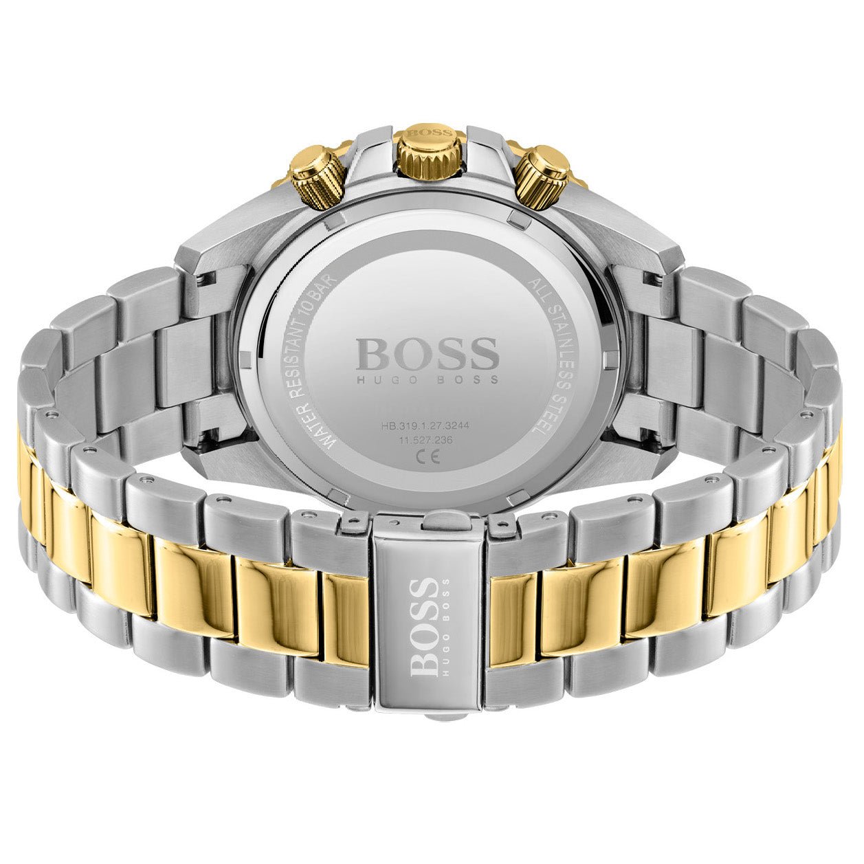 Hugo Boss Admiral Black Dial Two Tone Steel Strap Watch for Men - 1513908 Watches Hugo Boss   