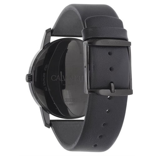 Calvin Klein City Quartz Black Dial Black Leather Strap Watch for Men - K2G2G4C1 Watches Calvin Klein   