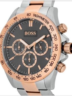 Hugo Boss Ikon Grey Dial Two Tone Steel Strap Watch for Men - 1513339 Watches Hugo Boss   