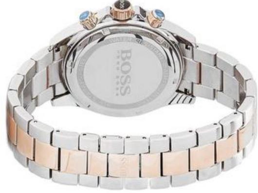 Hugo Boss Ikon Grey Dial Two Tone Steel Strap Watch for Men - 1513339 Watches Hugo Boss   