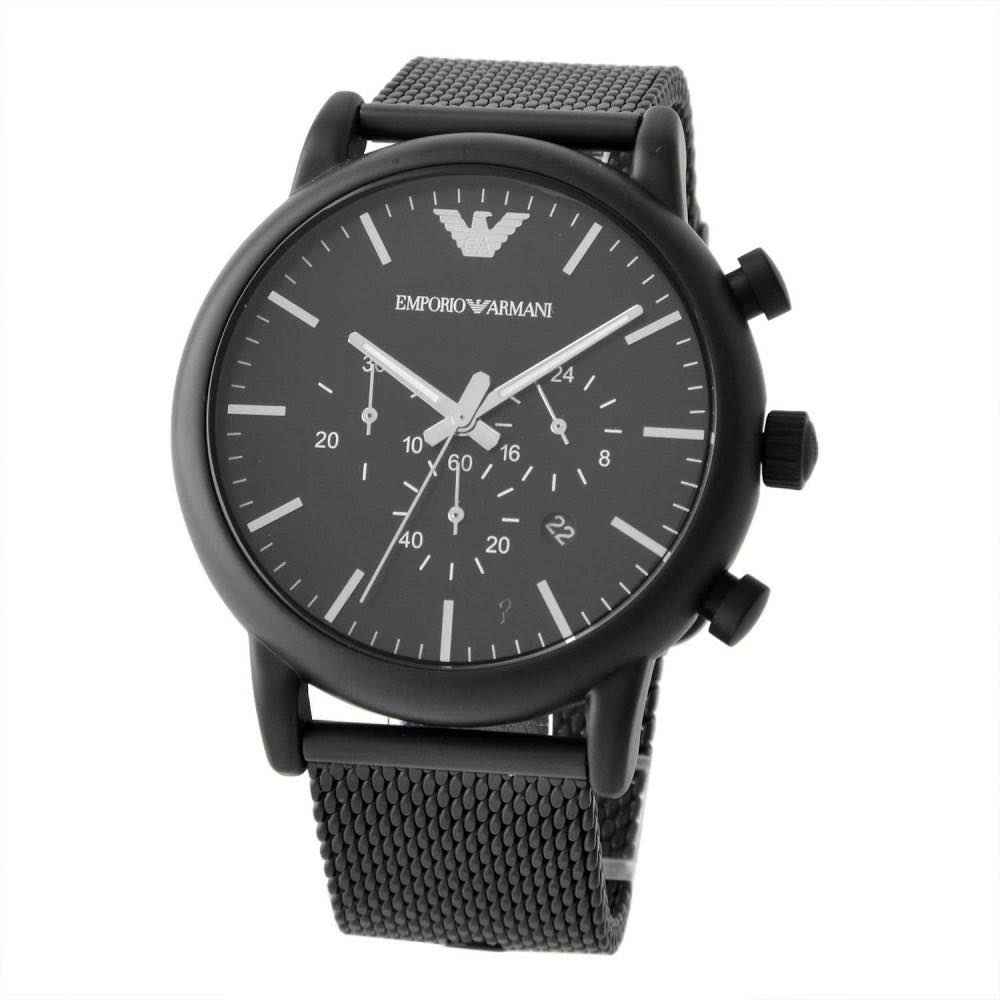 Emporio Armani Sport Chronograph Black Dial Black Mesh Bracelet Watch For Men - AR1968 Watches Emporio Armani   