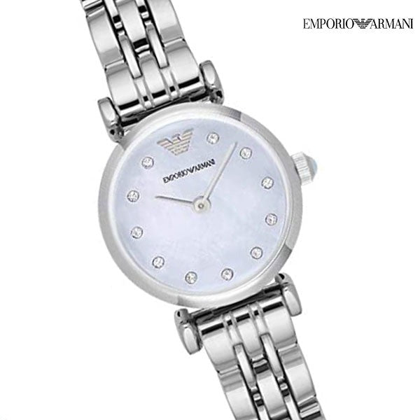 Emporio Armani Gianni Blue Dial Silver Stainless Steel Watch For Women - AR1961 Watches Emporio Armani   