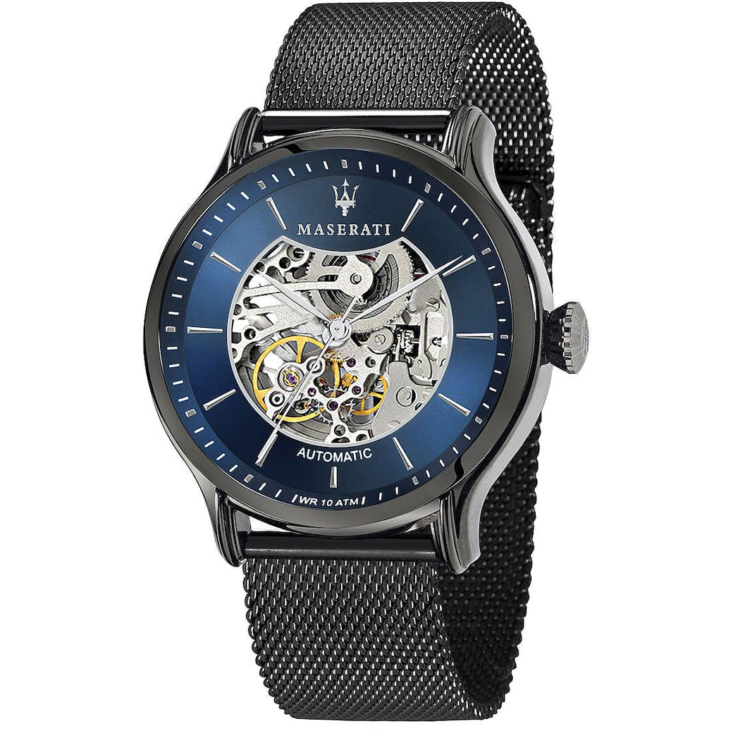 Maserati Epoca Automatic Skeleton Blue Dial Mesh Bracelet Watch For Men - R8823118002 Watches Maserati   