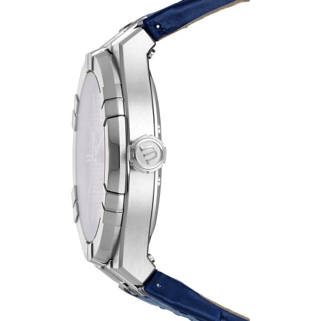 Maurice Lacroix Aikon Chronograph Blue Dial Blue Leather Strap Watch for Men - AI1018-SS001-430-1 Watches Maurice Lacroix   