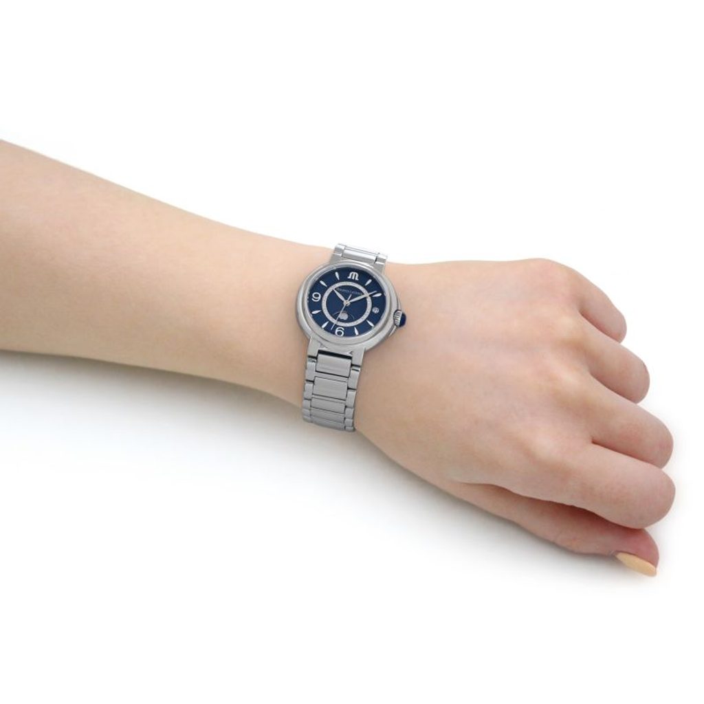 Maurice Lacroix Fiaba Moonphase Blue Dial Silver Steel Strap Watch for Women - FA1084-SS002-420-1 Watches Maurice Lacroix   