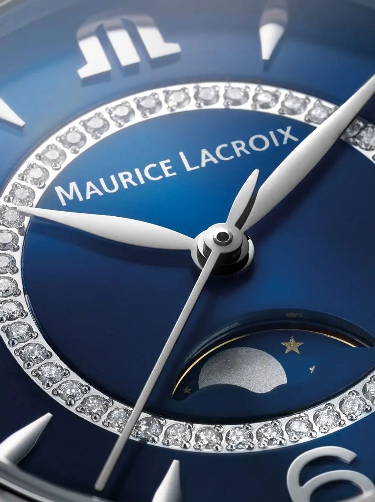 Maurice Lacroix Fiaba Moonphase Blue Dial Silver Steel Strap Watch for Women - FA1084-SS002-420-1 Watches Maurice Lacroix   