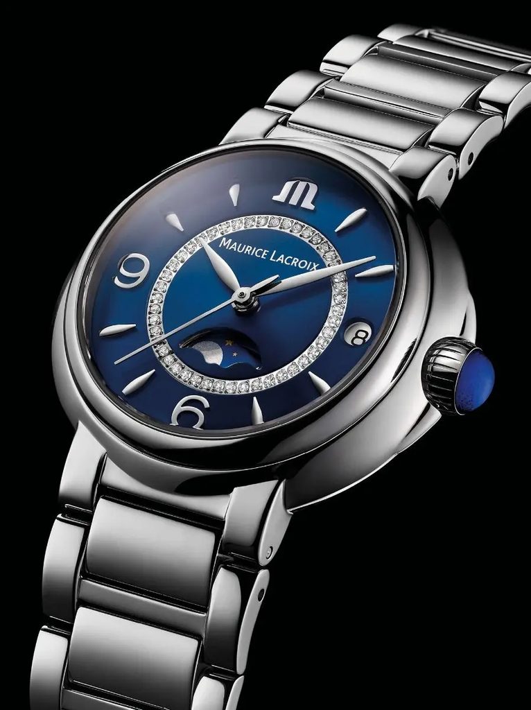 Maurice Lacroix Fiaba Moonphase Blue Dial Silver Steel Strap Watch for Women - FA1084-SS002-420-1 Watches Maurice Lacroix   