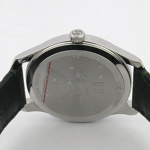 Gucci G-Timeless Black Dial Green Leather Strap Unisex Watch - YA126326 Watches Gucci   