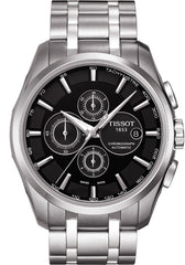 Tissot Couturier Chronograph Black Dial Silver Steel Strap Watch For Men - T035.617.11.051.00 Watches Tissot   