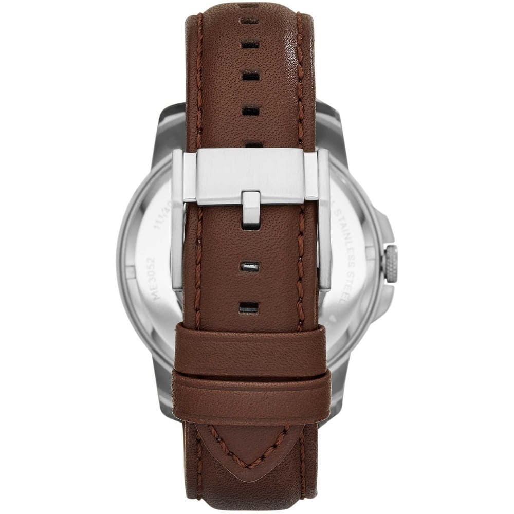 Fossil Grant Automatic White Dial Brown Leather Strap Watch for Men - ME3052 Watches Fossil   