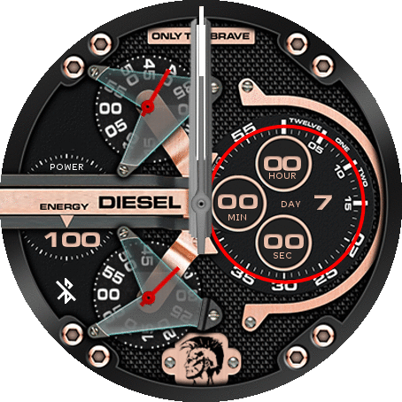 Diesel Mr Daddy 2.0 Black Dial Black Leather Strap Watch For Men - DZ7350 Watches Diesel   