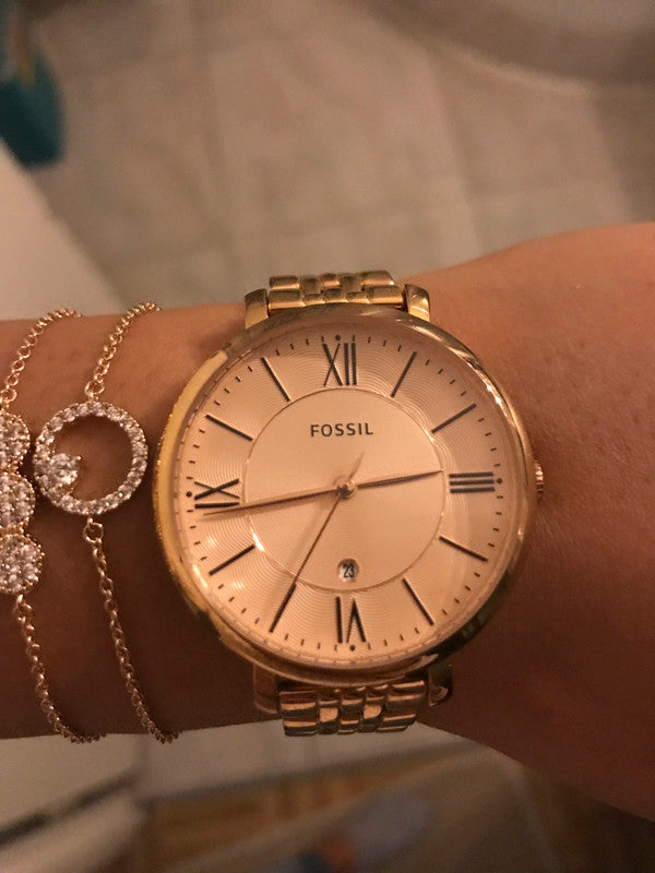 Fossil Jacqueline Rose Gold Dial Rose Gold Steel Strap Watch for Women - ES3632 Watches Fossil   