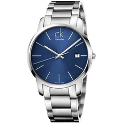 Calvin Klein City Blue Dial Silver Steel Strap Watch for Men - K2G2G14N Watches Calvin Klein   