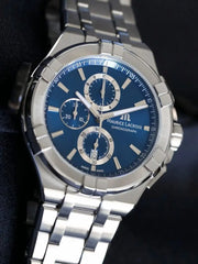 Maurice Lacroix Aikon Chronograph Blue Dial Silver Steel Strap Watch for Men - AI1018-SS002-430-1 Watches Maurice Lacroix   