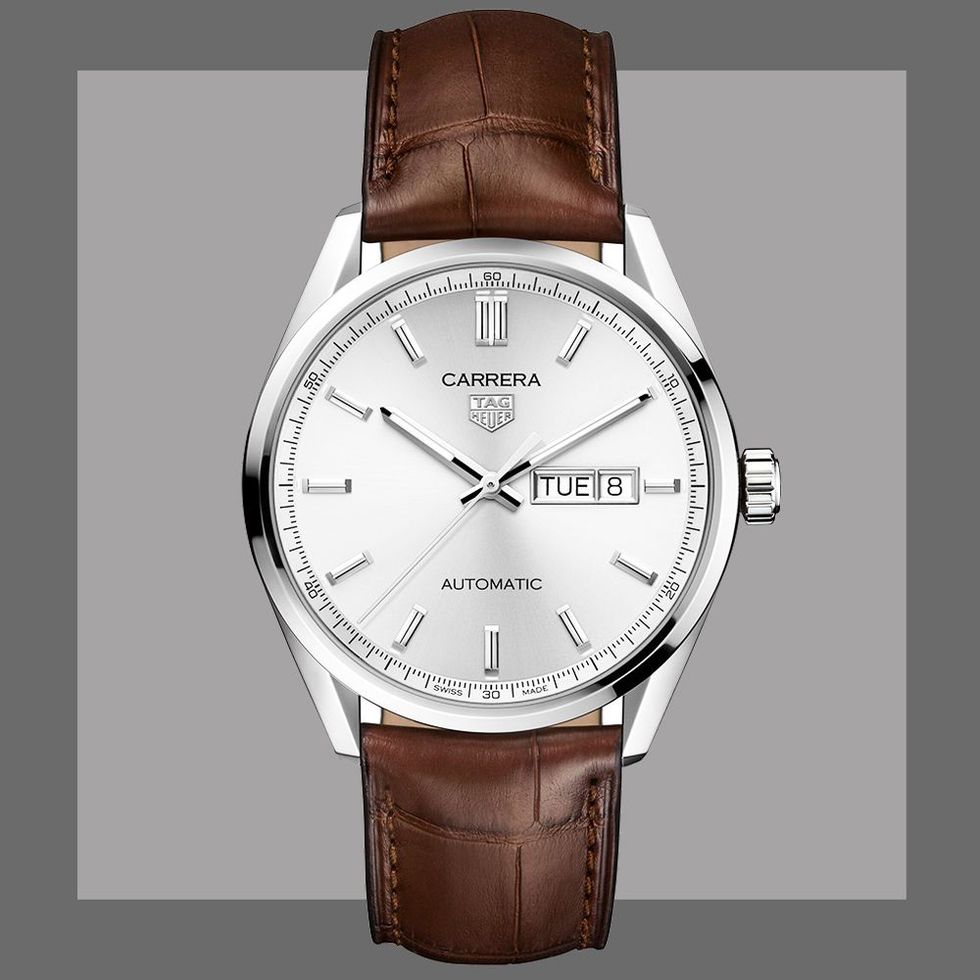 Tag Heuer Carrera Calibre 5 Automatic 41mm White Dial Brown Leather Strap Watch for Men - WAR201B.FC6291 Watches Tag Heuer   