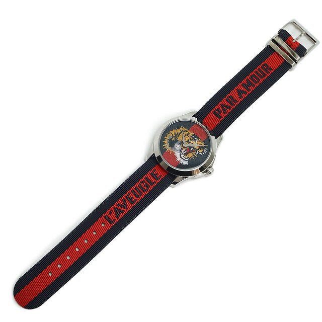 Gucci G Timless Le Marche Des Merveilles Blue & Red Dial Blue & Red Nylon Strap Unisex Watch  - YA126495 Watches Gucci   