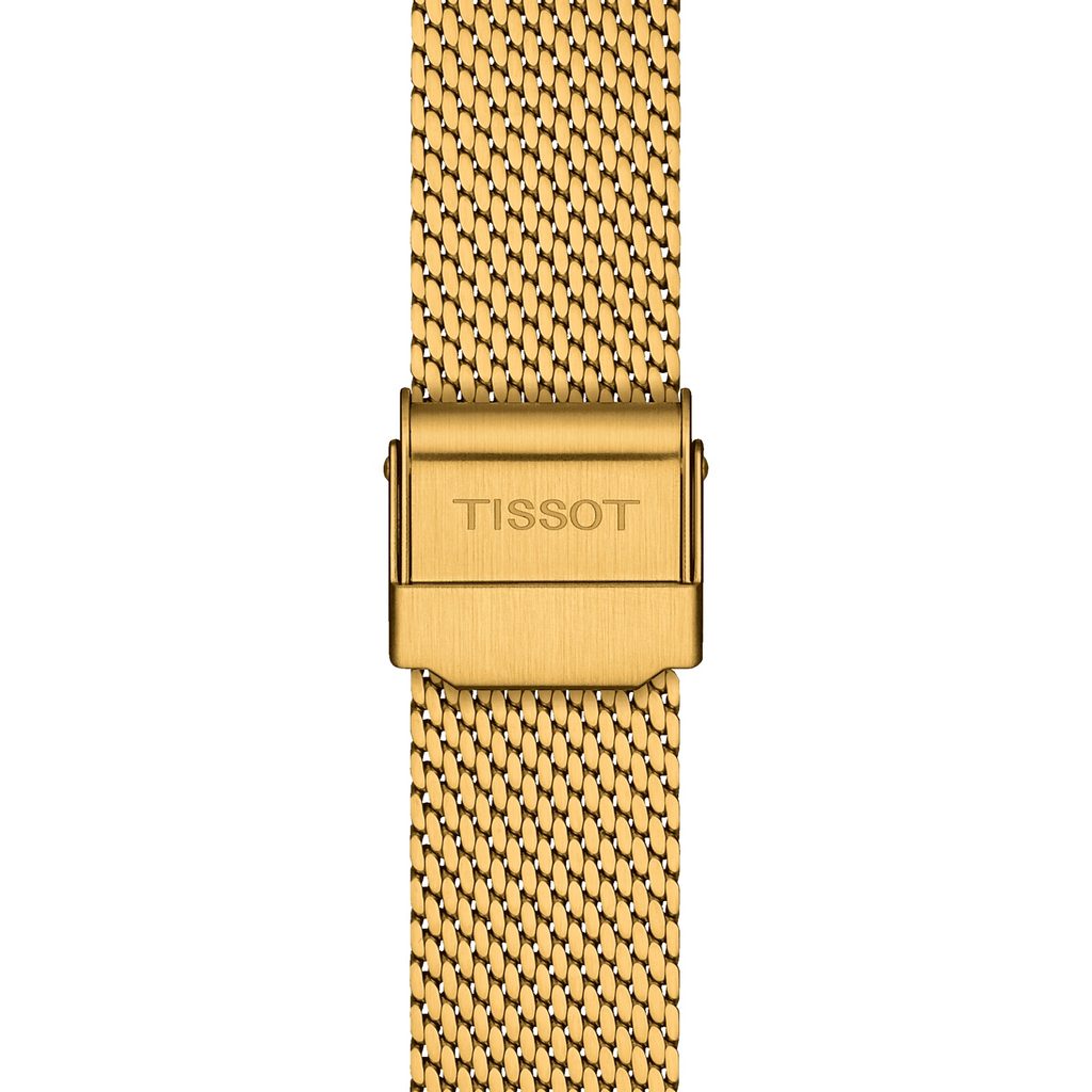 Tissot Everytime Lady Gold Dial Gold Plated Mesh Bracelet Watch for Women - T143.210.33.021.00 Watches Tissot   