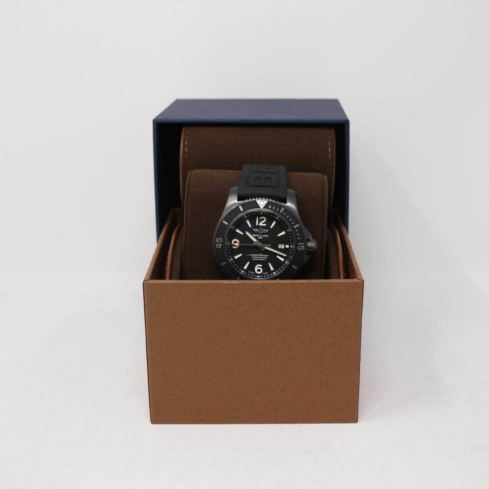 Breitling Superocean Automatic 46mm Black Dial Black Rubber Strap Watch for Men - M17368B71B1S1 Watches Breitling   