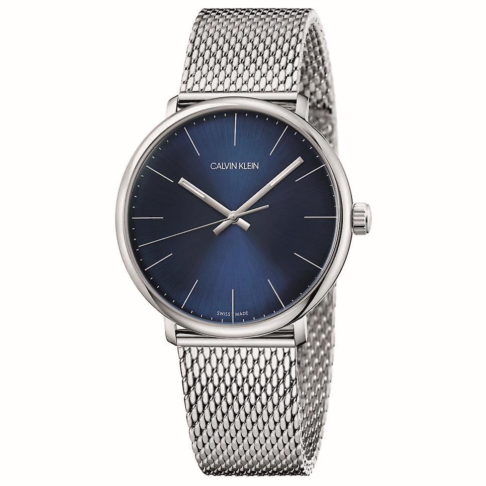 Calvin Klein High Noon Quartz Blue Dial Silver Mesh Bracelet Watch for Men - K8M2112N Watches Calvin Klein   