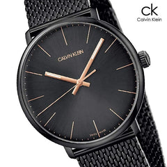 Calvin Klein High Noon Quartz Black Dial Black Mesh Bracelet Watch for Men - K8M21421 Watches Calvin Klein   