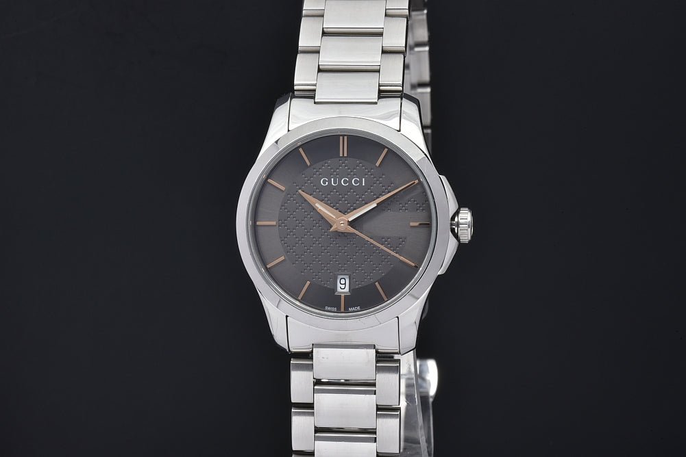 Gucci G Timeless Brown Dial Silver Steel Strap Watch For Women - YA126529 Watches Gucci   