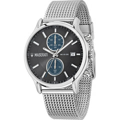 Maserati Epoca 42mm Black Dial Steel Silver Mesh Bracelet Watch For Men - R8873618003 Watches Maserati   