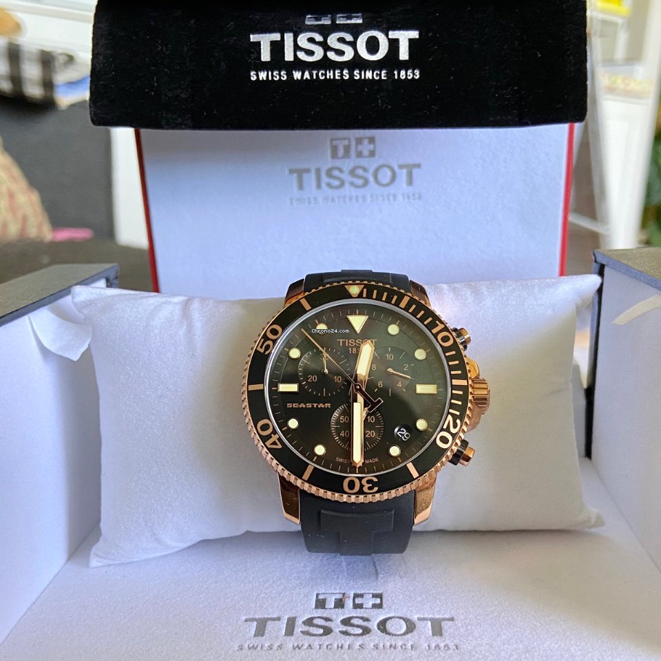 Tissot Seaster 1000 Quartz Black Rubber Chronograph Watch For Men - T120.417.37.051.00 Watches Tissot   