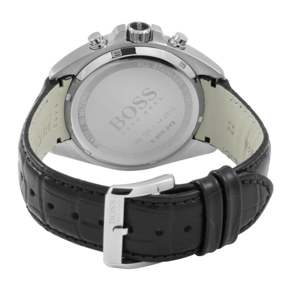 Hugo Boss Driver Black Dial Black Leather Strap Watch for Men - 1512879 Watches Hugo Boss   