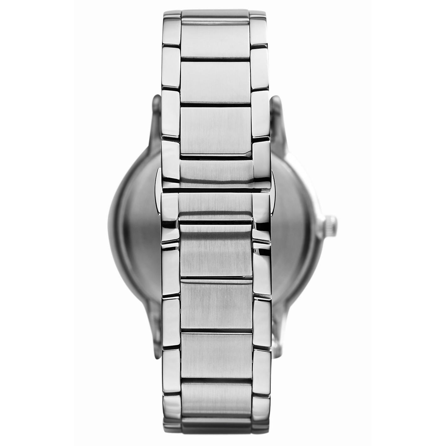 Emporio Armani Renato Blue Dial Silver Stainless Steel Strap Watch For Men - AR2477 Watches Emporio Armani   