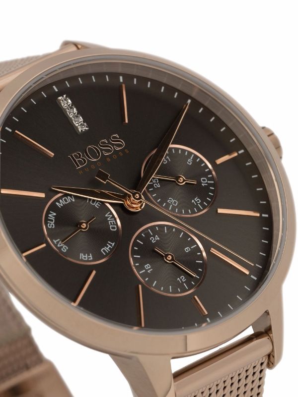 Hugo Boss Symphony Grey Dial Gold Mesh Bracelet Watch for Women - 1502424 Watches Hugo Boss   