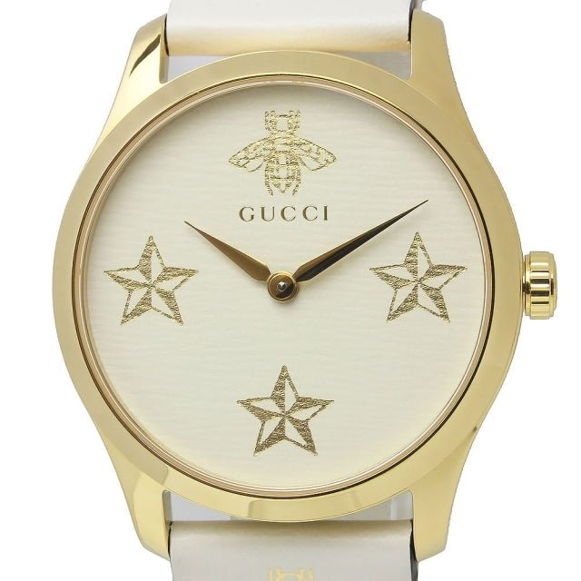 Gucci G Timeless White DIal White Leather Strap Watch For Women - YA1264096 Watches Gucci   