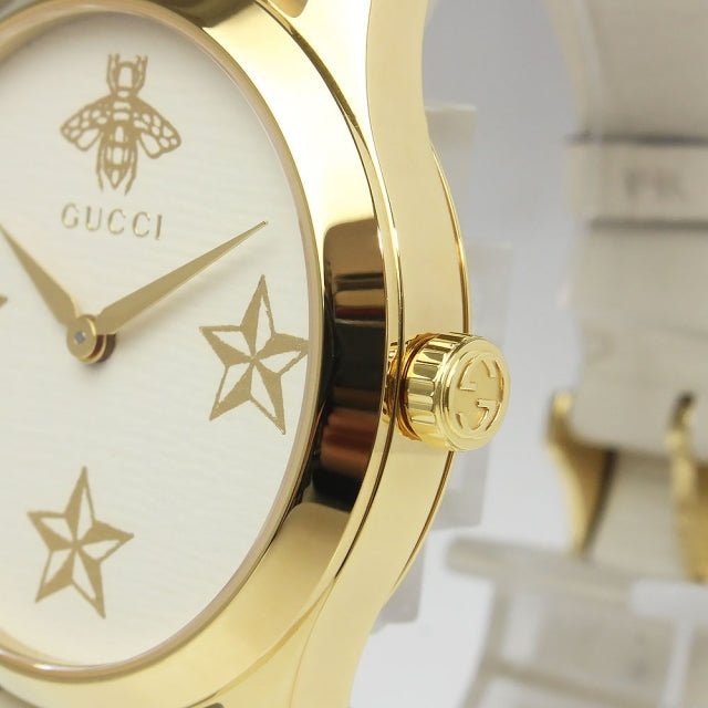 Gucci G Timeless White DIal White Leather Strap Watch For Women - YA1264096 Watches Gucci   