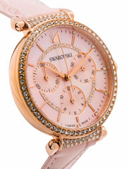 Swarovski Passage Chrono Pink Dial Pink Leather Strap Watch for Women - 5580352 Watches Swarovski   