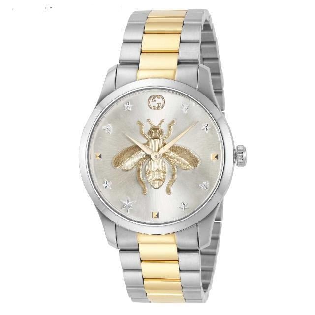 Gucci G Timeless Silver Dial Two Tone Steel Strap Watch For Women - YA1264131 Watches Gucci   