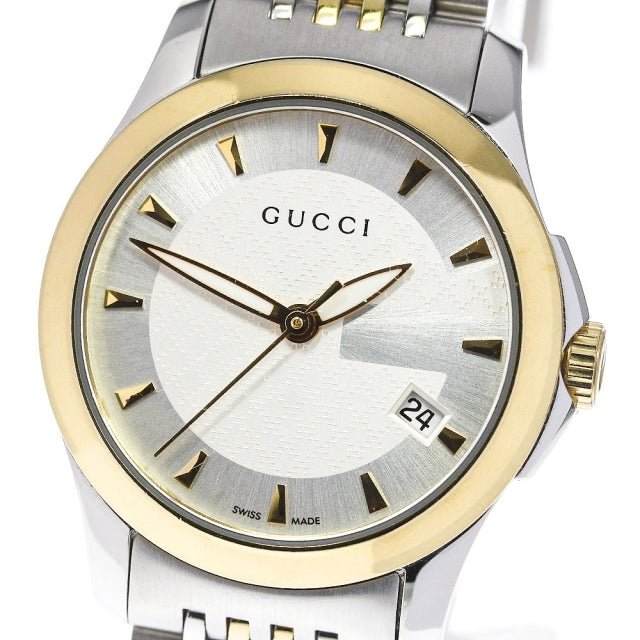 Gucci G Timeless Silver Dial Two Tone Steel Strap Watch For Women - YA126511 Watches Gucci   