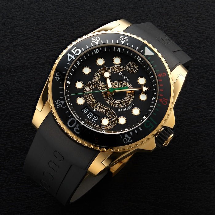 Gucci Dive Quartz Black Dial Black Rubber Strap Watch For Men - YA136219 Watches Gucci   