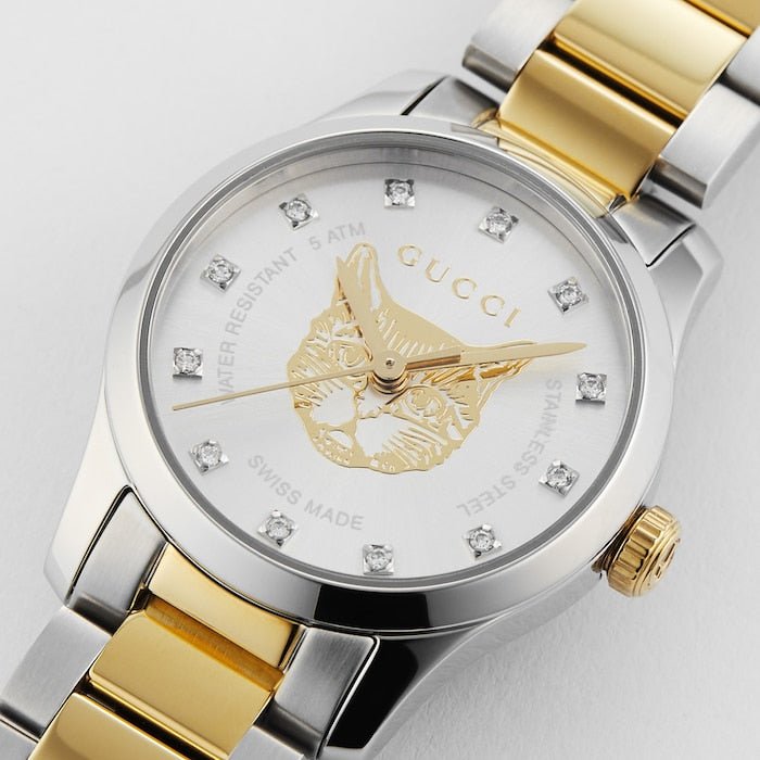 Gucci G Timeless Silver Dial Two Tone Steel Strap Watch For Women - YA1264074 Watches Gucci   