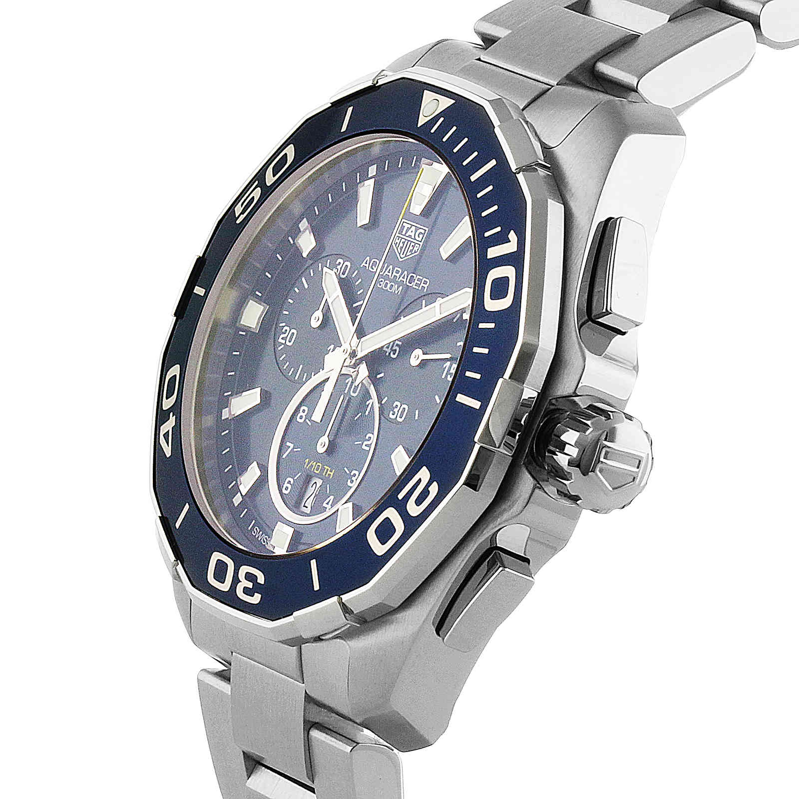 Tag Heuer Carrera Aquaracer Blue Dial SIlver Steel Strap Watch for Men - CAY111B.BA0927 Watches Tag Heuer   