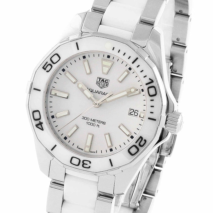 Tag Heuer Aquaracer Quartz 35mm White Dial Two Tone Steel Strap Watch Women - WAY131B.BA0914 Watches Tag Heuer   