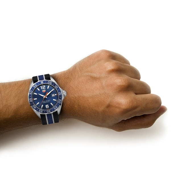 Tag Heuer Formula 1 Quartz 43mm Blue Dial Two Tone NATO Strap Watch for Men - WAZ1010.FC8197 Watches Tag Heuer   