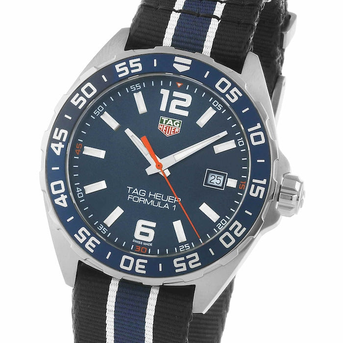 Tag Heuer Formula 1 Quartz 43mm Blue Dial Two Tone NATO Strap Watch for Men - WAZ1010.FC8197 Watches Tag Heuer   