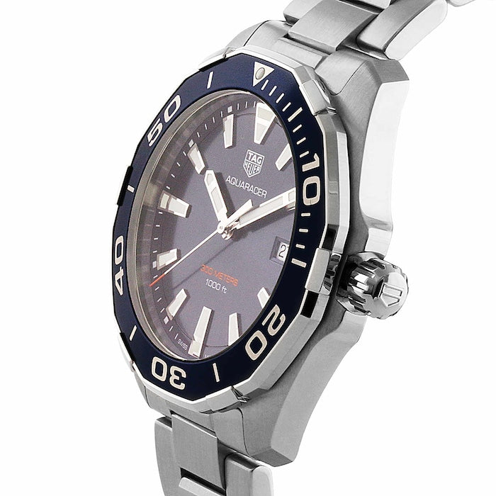 Tag Heuer Aquaracer 43mm Blue Dial Silver Steel Strap Watch for Men - WAY101C.BA0746 Watches Tag Heuer   