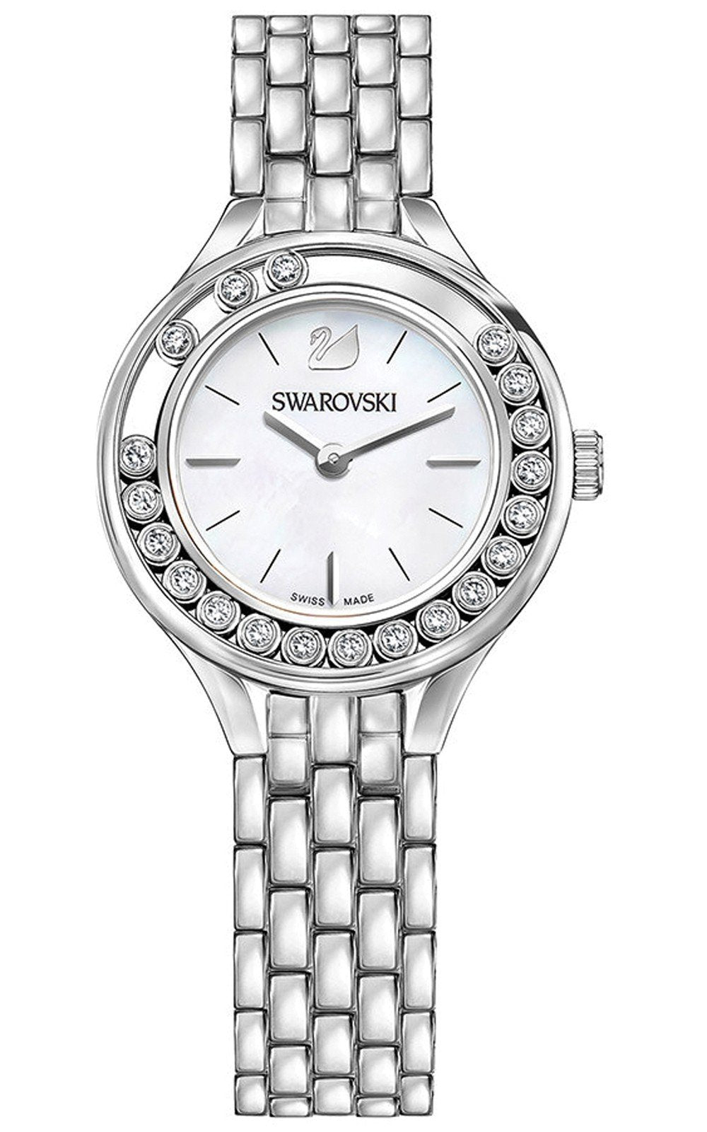 Swarovski Lovely Crystals Mini White Dial Silver Steel Strap Watch for Women - 5242901 Watches Swarovski   