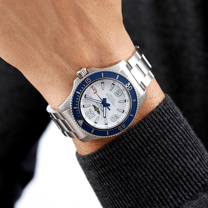 Breitling Superocean 42mm White Dial Silver Steel Strap Watch for Men - A17366D81A1A1 Watches Breitling   