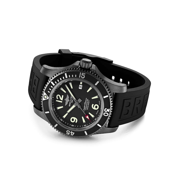 Breitling Superocean Automatic 46mm Black Dial Black Rubber Strap Watch for Men - M17368B71B1S1 Watches Breitling   