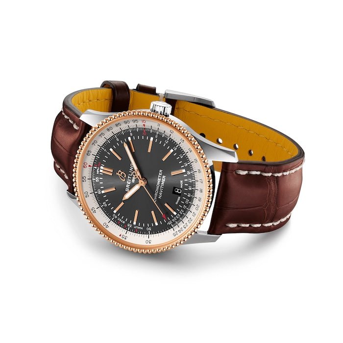 Breitling Navitimer 1 Automatic 41mm Black Dial Brown Leather Strap Mens Watch - U17326211M1P1 Watches Breitling   