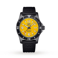 Breitling Superocean Automatic 46mm Yellow Dial Black Rubber Strap Watch for Men - M17368D71I1S1 Watches Breitling   