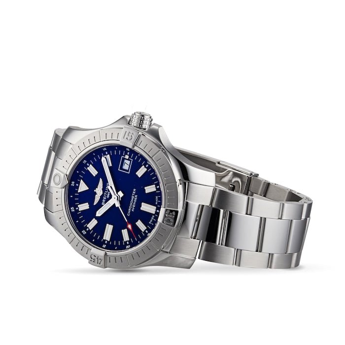 Breitling Avenger Automatic 43mm Blue Dial Silver Steel Strap Watch for Men - A17318101C1A1 Watches Breitling   